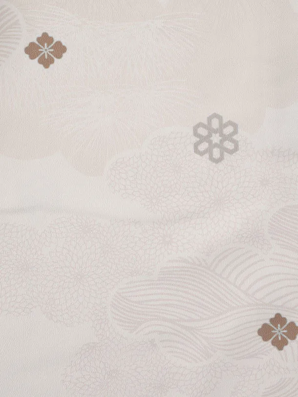 かんたん着付小学生男児袴ﾚﾝﾀﾙZ780 薄ベージュ雲取りしゃれ紋×ベージュ