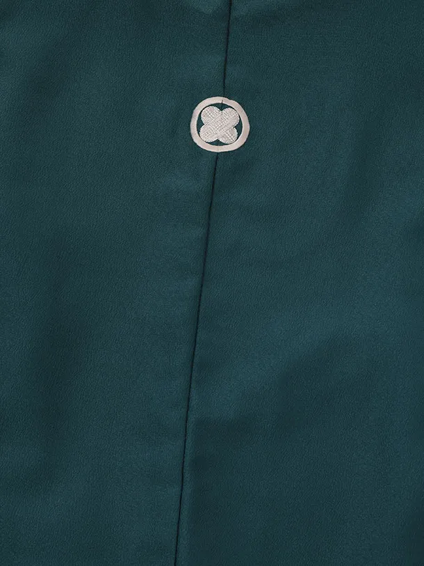 かんたん着付小学生男児袴ﾚﾝﾀﾙZ795 ターコイズ紋付×クリームベージュ