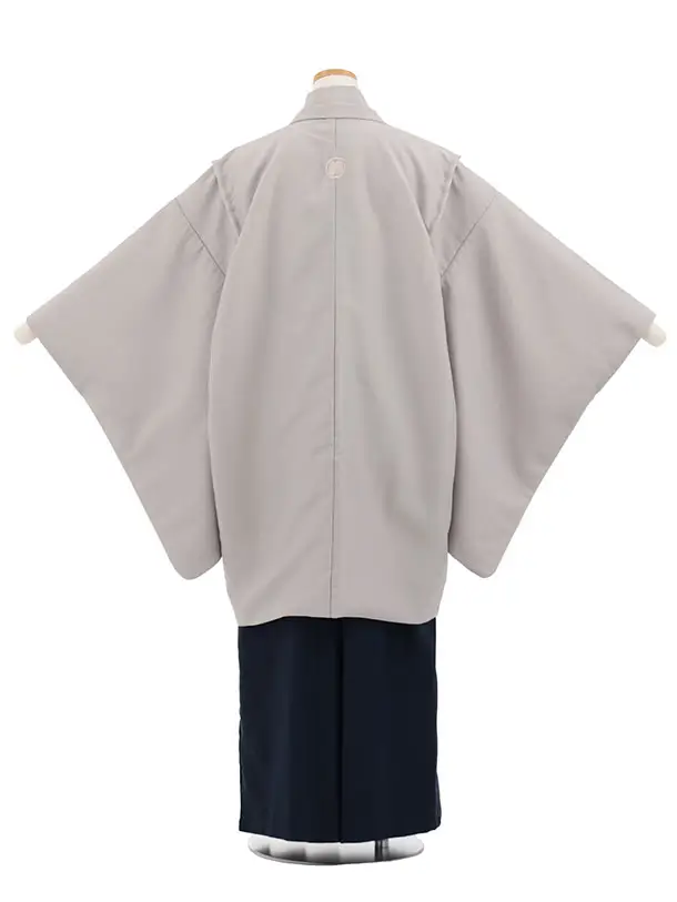 かんたん着付小学生男児袴ﾚﾝﾀﾙZ796 グレー紋付×紺