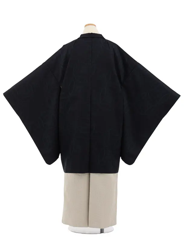 かんたん着付小学生男児袴ﾚﾝﾀﾙZ896 濃紺七宝×ベージュ