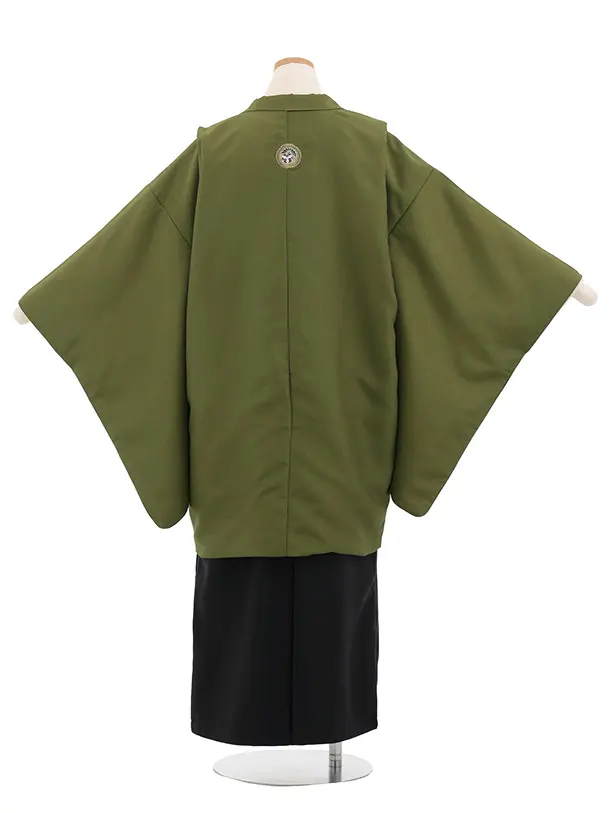 小学生男児袴ﾚﾝﾀﾙZ912 小町Jr. 抹茶しゃれ紋×黒