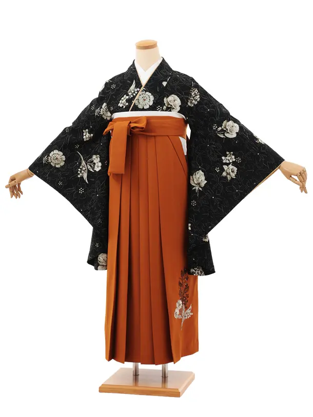 小学生袴(女の子) Z683 JILLSTUART ブラックフルール×テラコッタ