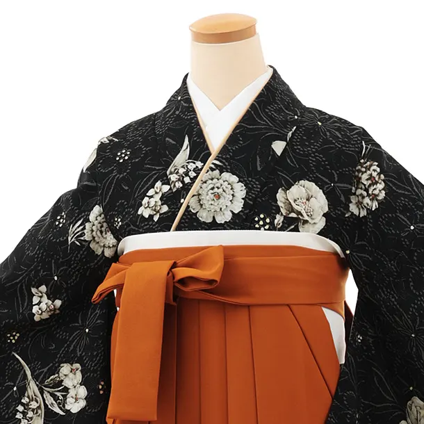 小学生袴(女の子) Z683 JILLSTUART ブラックフルール×テラコッタ