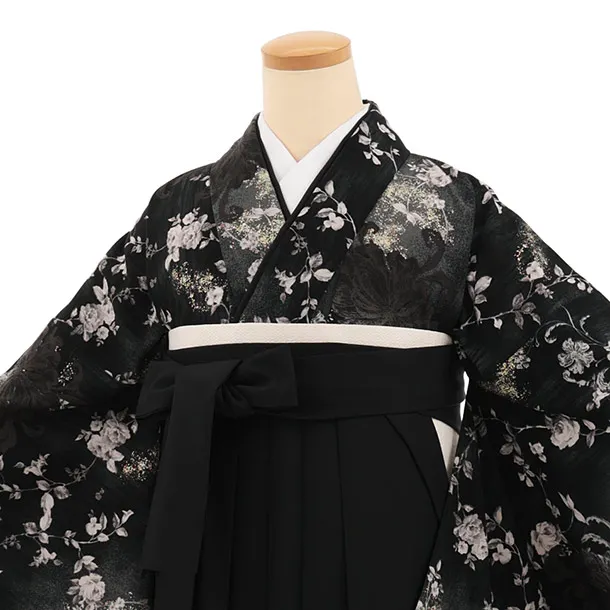 小学生袴(女の子) Z938 JILLSTUART 黒ｸﾞﾗﾃﾞｨｴﾝﾄ×黒