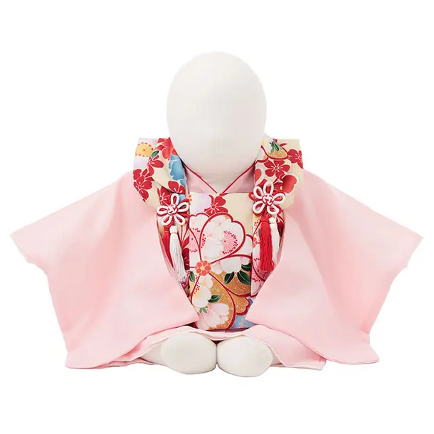 女児【100日～１歳用】0174 ベージュ桜 x うすピンク/セパレート