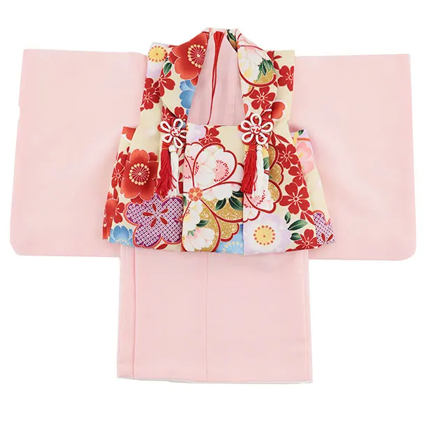 女児【100日～１歳用】0174 ベージュ桜 x うすピンク/セパレート