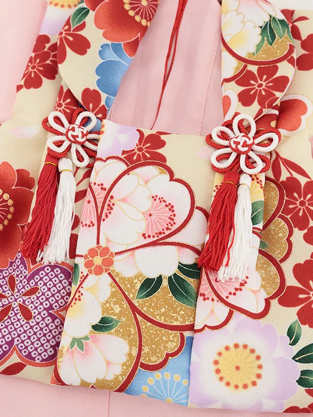 女児【100日～１歳用】0174 ベージュ桜 x うすピンク/セパレート