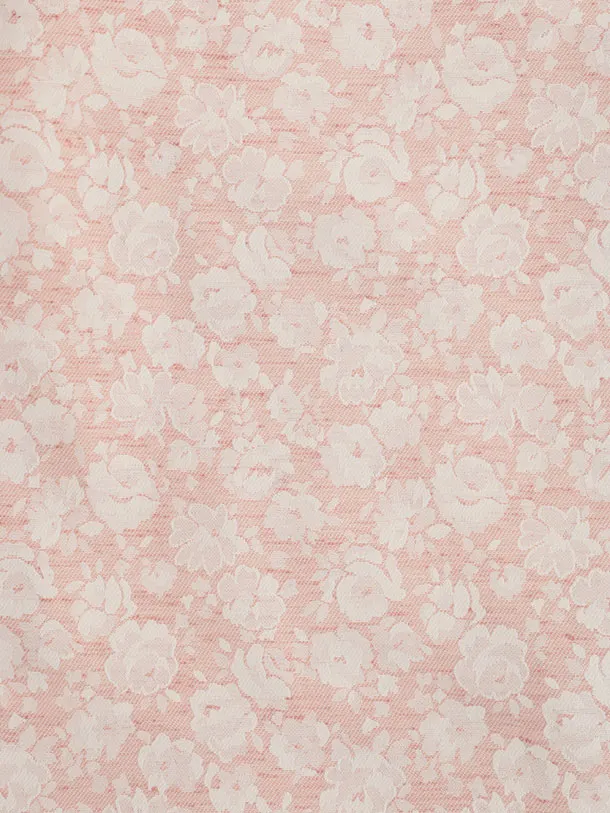 女児【100日～１歳用】0176 ベロアピンク x ピンク花/セパレート