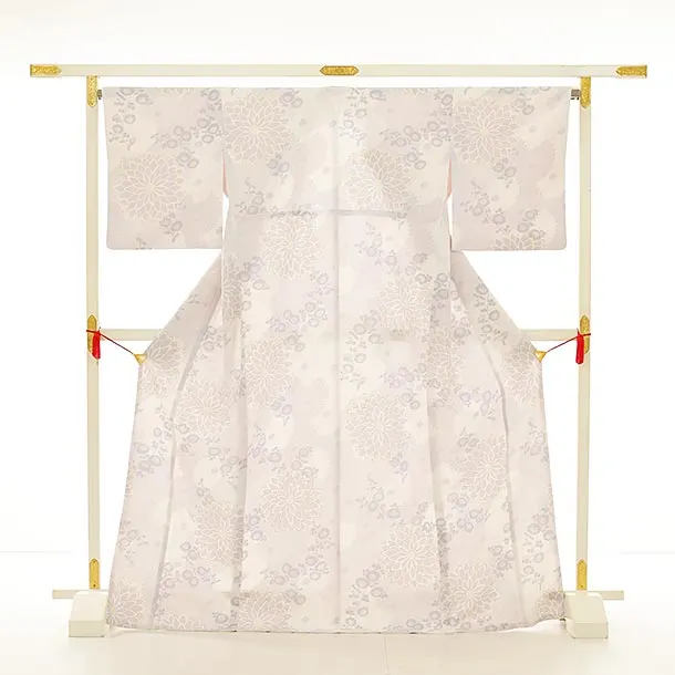 小紋928 Kansai 薄パープル菊(化繊)