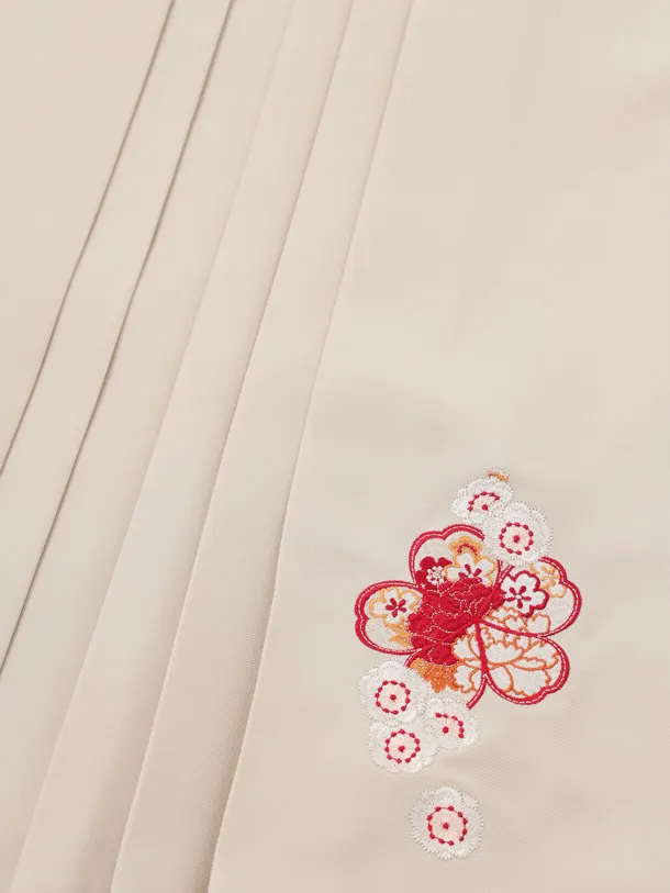 卒園式・七五三女児袴(6歳7歳)Y675 華徒然 グリーン薬玉に貝桶×ベージュ