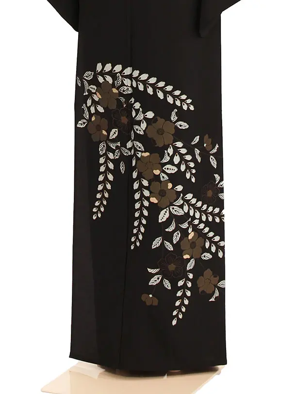 【単衣】夏訪問着レンタル 0066 黒 辻が花