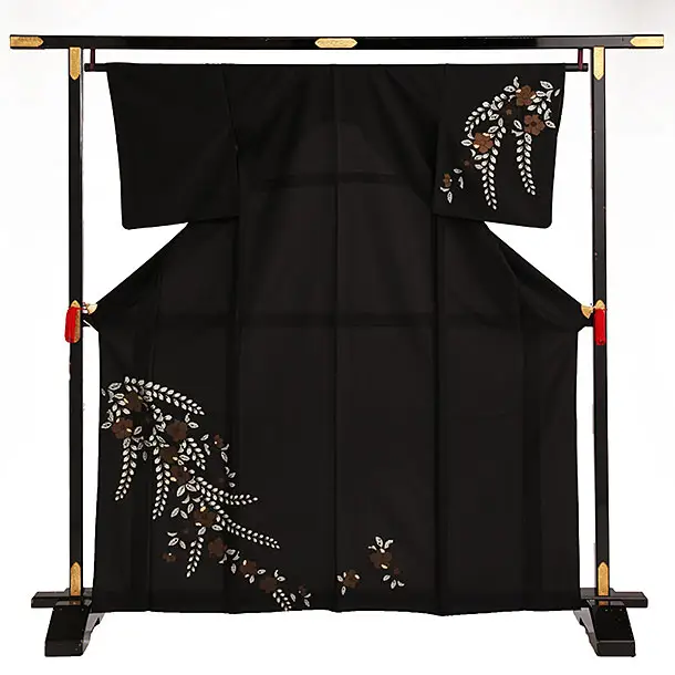 【単衣】夏訪問着レンタル 0066 黒 辻が花