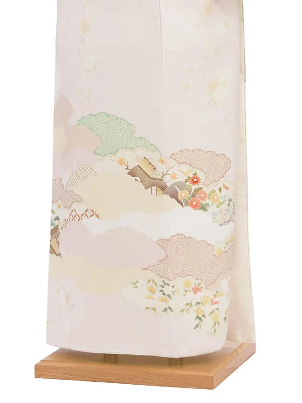 訪問着レンタル 0116 薄桜色 雲取り鹿の子桜