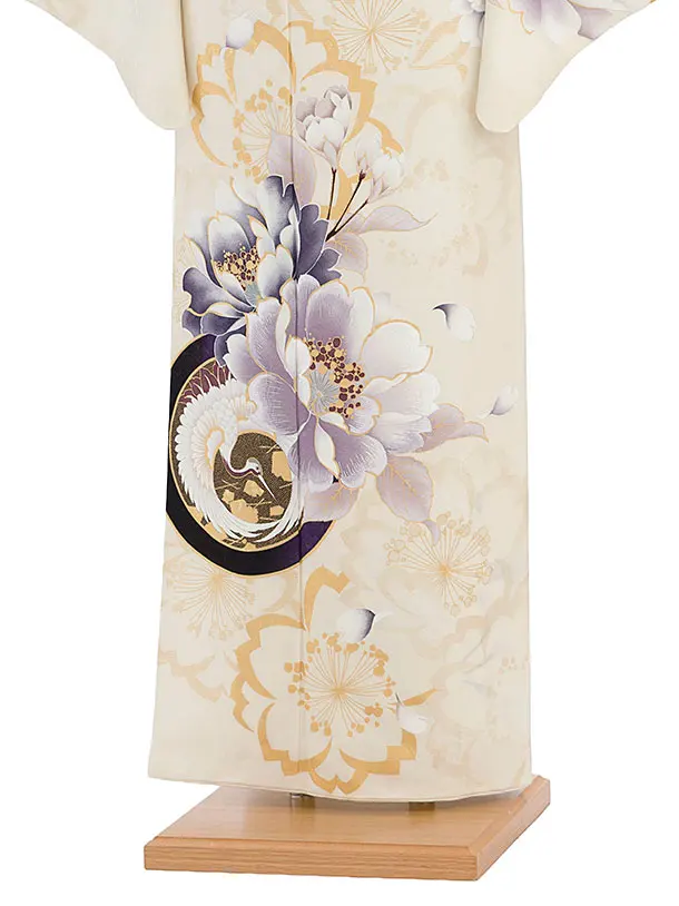 訪問着レンタル 0120 クリームベージュ 桜鶴