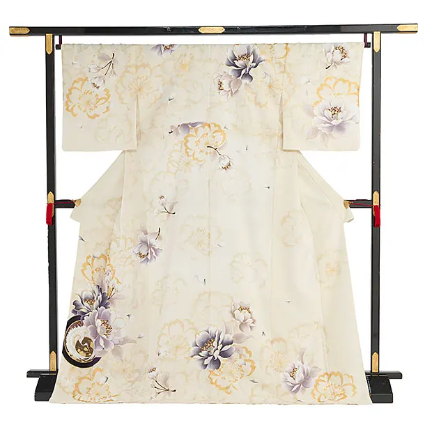 訪問着レンタル 0120 クリームベージュ 桜鶴