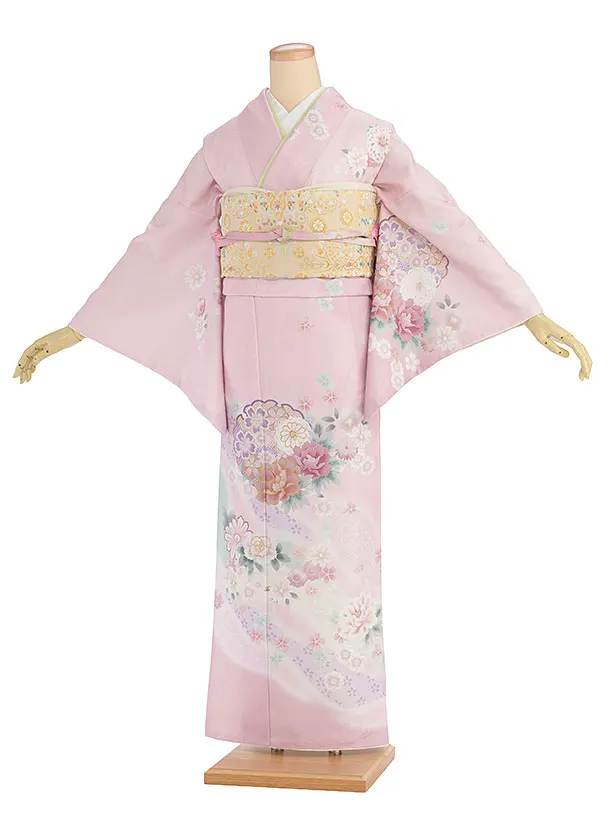 訪問着レンタル 0124 ピンク 華雪輪