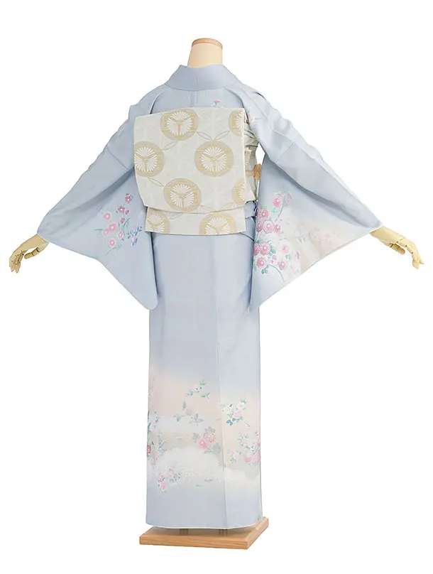 訪問着レンタル 0125 薄水色 花華