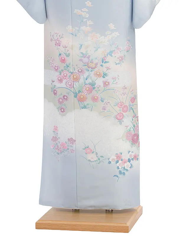 訪問着レンタル 0125 薄水色 花華