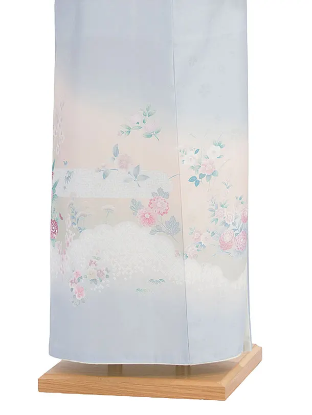 訪問着レンタル 0125 薄水色 花華