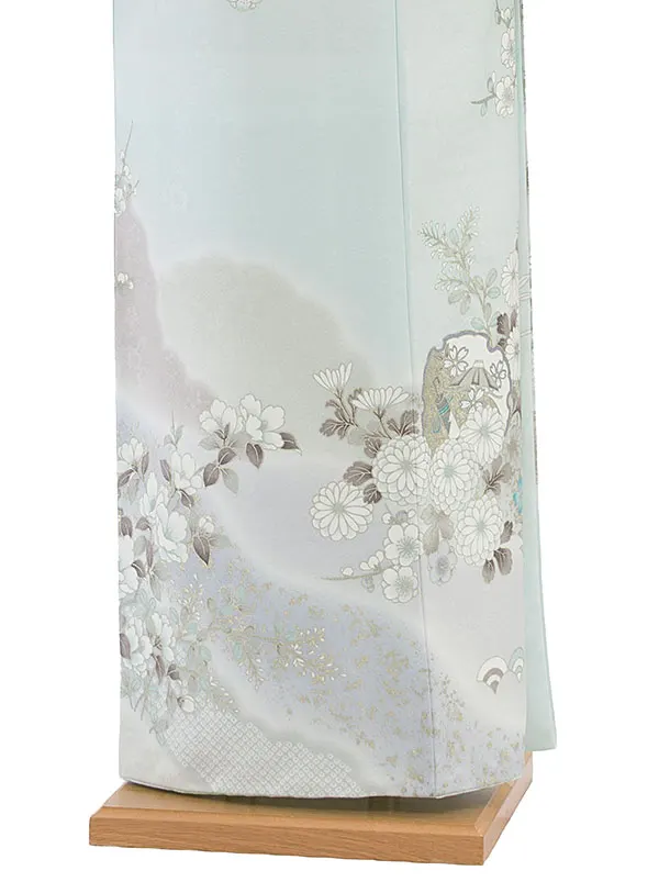 訪問着レンタル 0128 淡グリーン 亀甲華雪輪