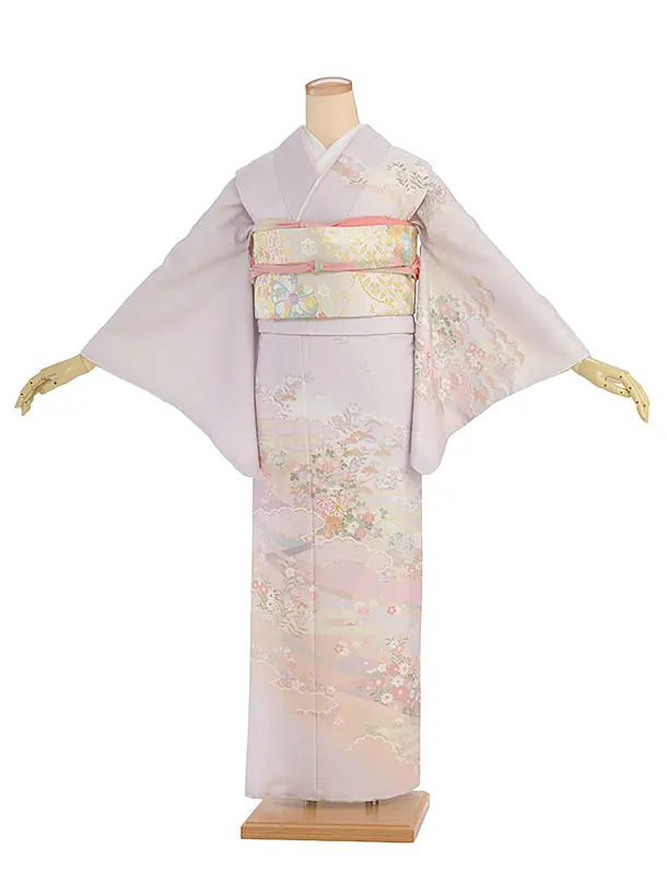 訪問着レンタル 0135 薄紫 彩麗小花