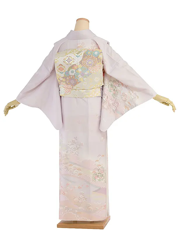 訪問着レンタル 0135 薄紫 彩麗小花