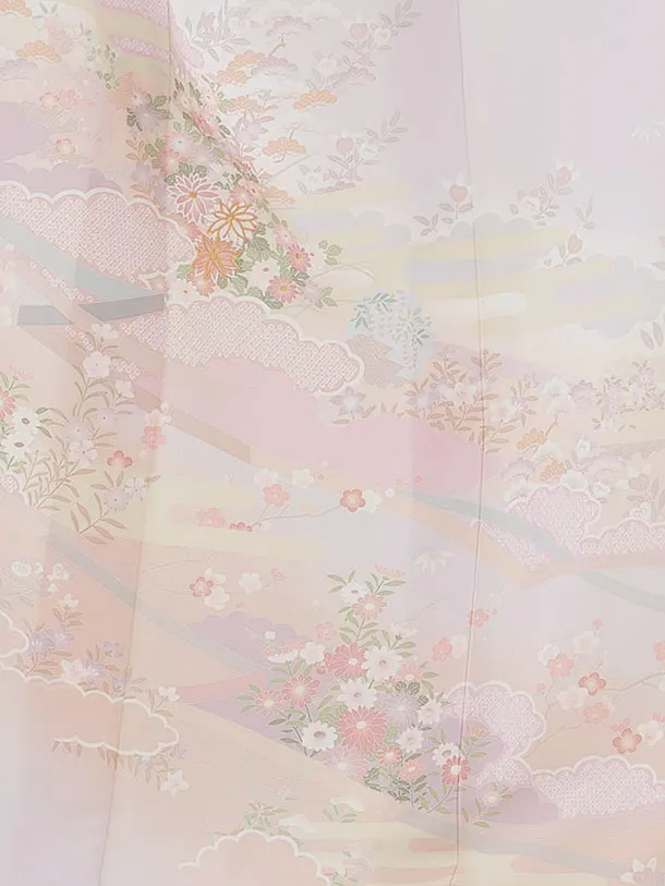 訪問着レンタル 0135 薄紫 彩麗小花