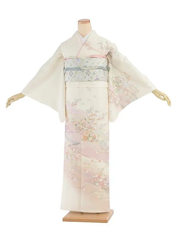 訪問着レンタル 0136 クリーム 彩麗小花
