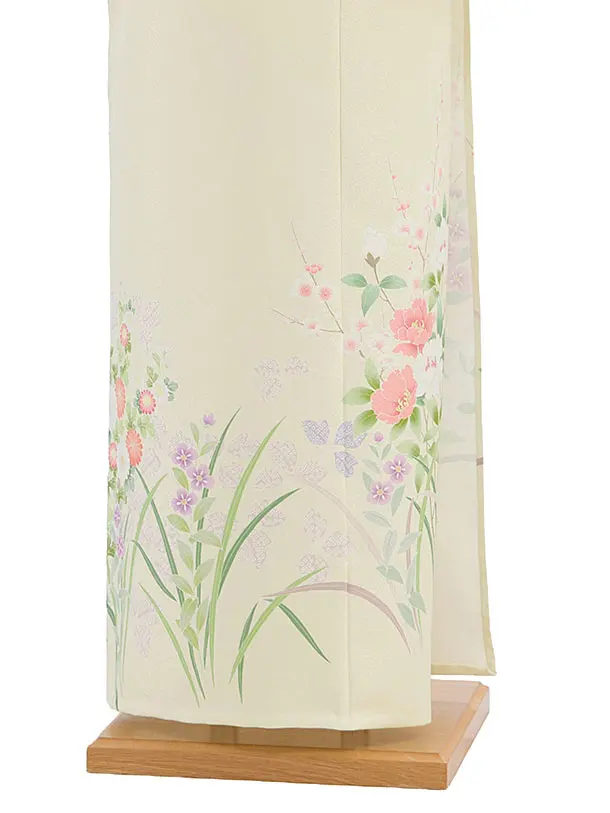 【単衣】夏訪問着レンタル 0141 レモンイエロー 花華