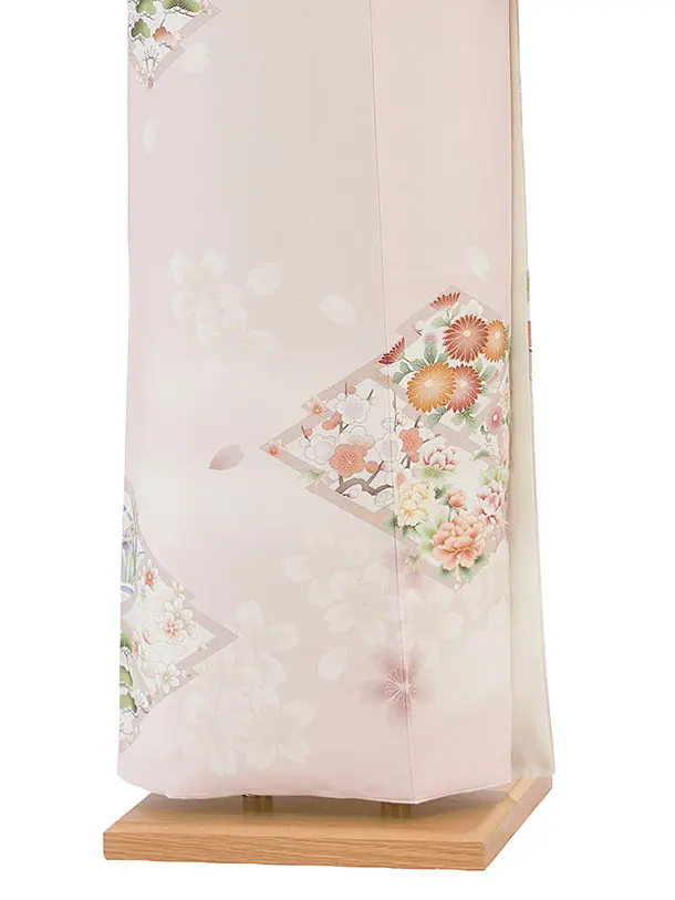 訪問着レンタル(Sサイズ) 0146 華徒然／ピンク 桜花菱