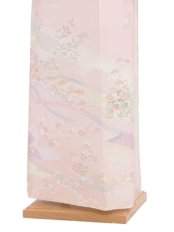 【単衣】夏訪問着レンタル 0162 ピンク 彩麗小花