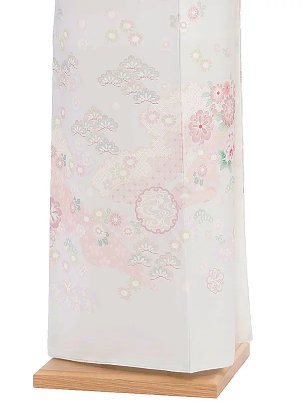【単衣】夏訪問着レンタル 0170 淡グレー 秀花瑞祥