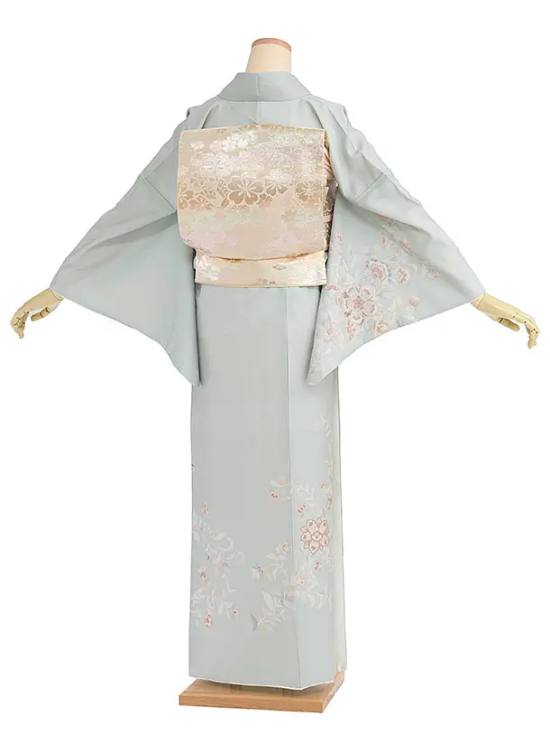 【単衣】夏訪問着レンタル 0171 青白磁色 華紋更紗