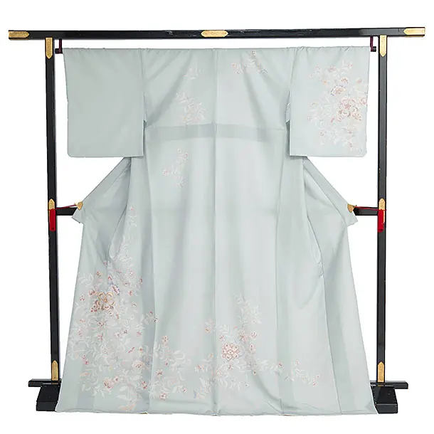【単衣】夏訪問着レンタル 0171 青白磁色 華紋更紗