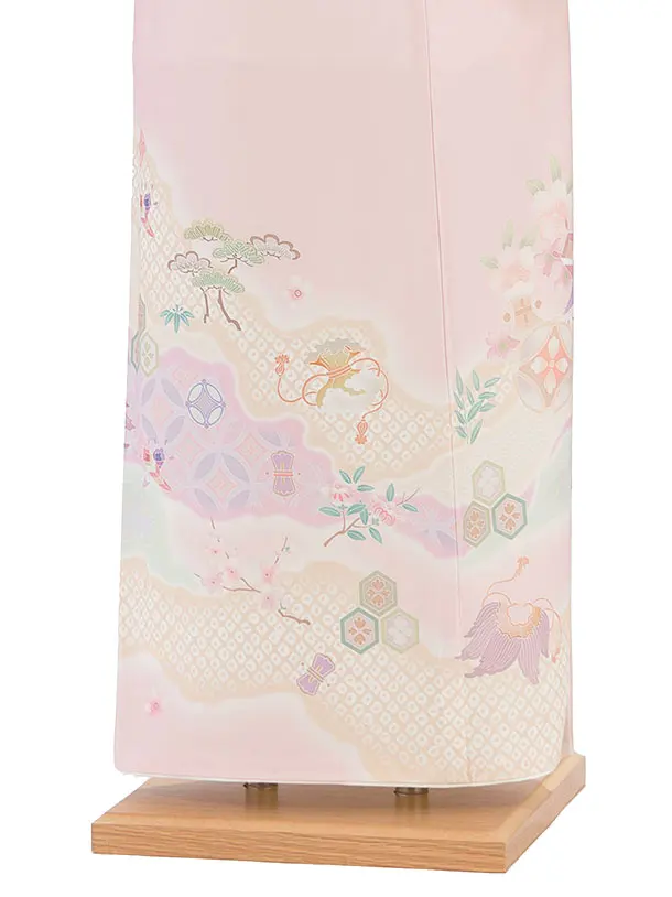 【単衣】夏訪問着レンタル 0172 ピンク 宝尽くし