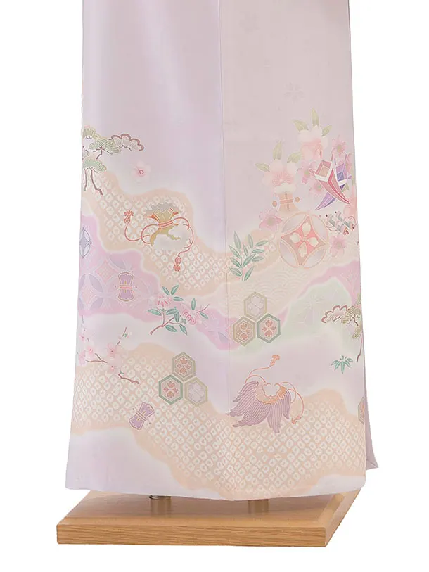 【単衣】夏訪問着レンタル 0173 薄紫 宝尽くし