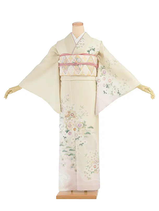 訪問着レンタル 0174 クリーム 華雪輪