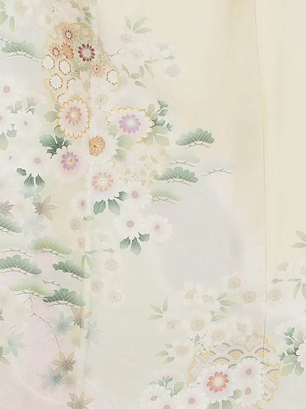 訪問着レンタル 0174 クリーム 華雪輪