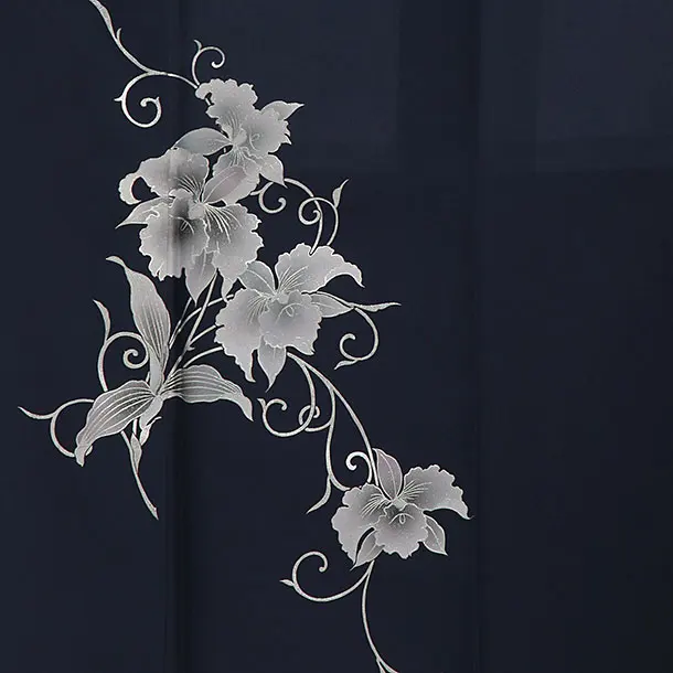 訪問着レンタル E035 紺/蘭の花