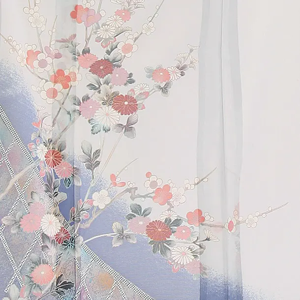 (絽)夏訪問着 E081 渋水色/梅菊