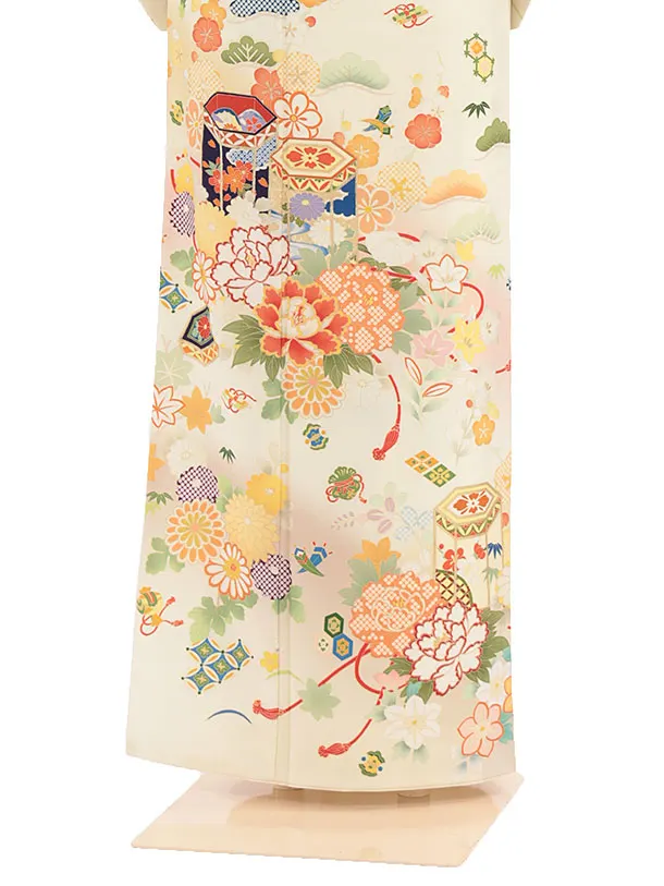 訪問着レンタル E101 JAPAN STYLE／クリーム 貝桶牡丹