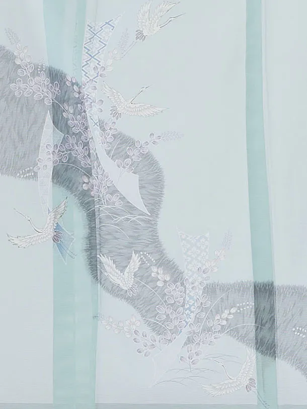 【絽】夏訪問着レンタル J005 水色／鶴