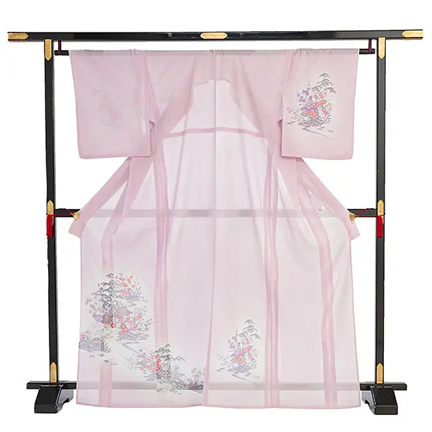 【絽】夏訪問着レンタル J018 パープルピンク／茶屋辻
