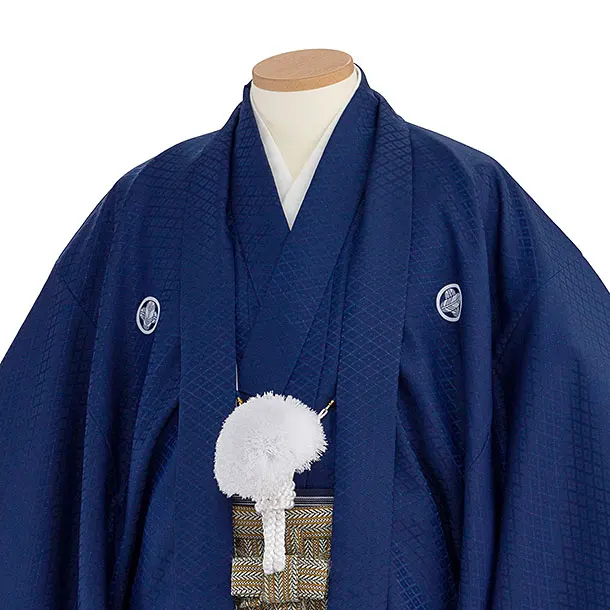 卒業式成人式袴ﾚﾝﾀﾙ150紺紋付×若松錦袴