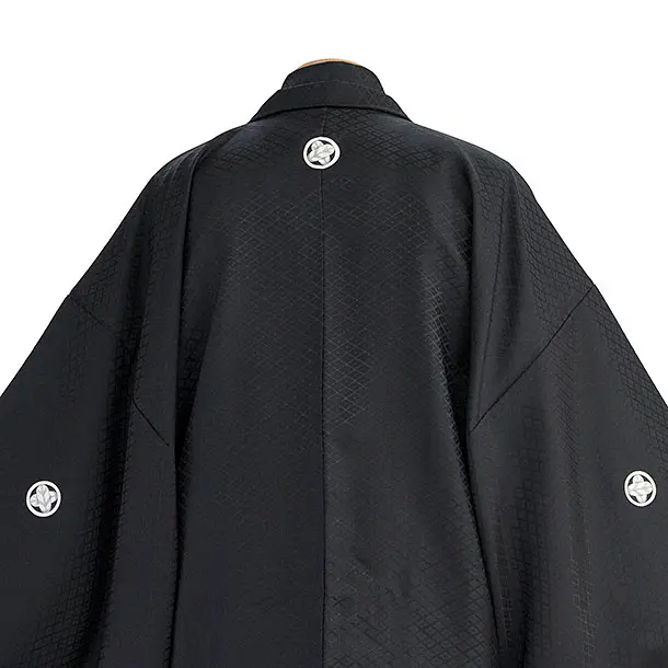卒業式成人式袴ﾚﾝﾀﾙ151黒紋付×kansai黒縞