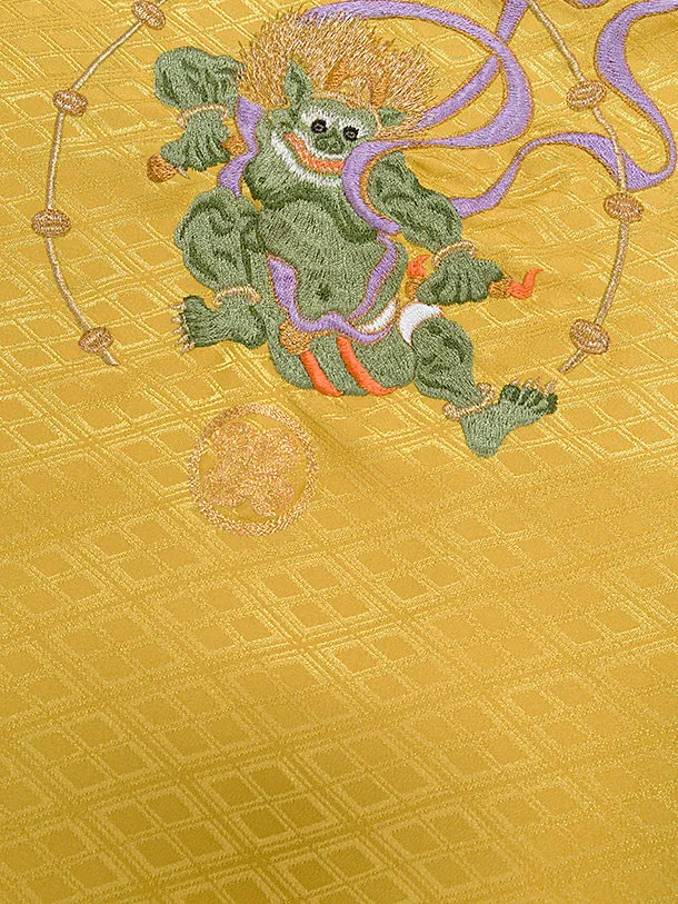 卒業式成人式袴ﾚﾝﾀﾙ186黄色紋付×ｺﾞｰﾙﾄﾞ袴