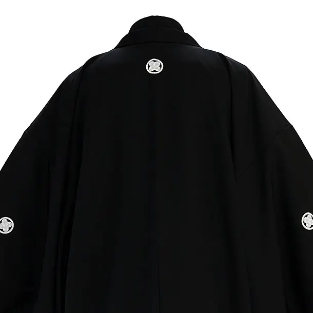 卒業式成人式袴レンタル 0249 【正絹】黒紋付／仙台縦縞袴