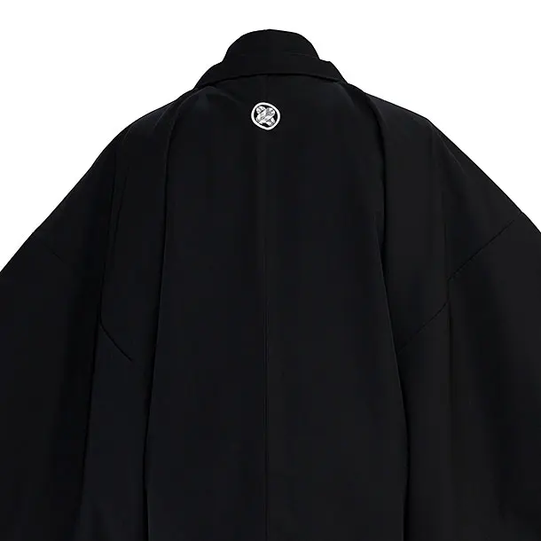 卒業式成人式袴レンタル 0277 黒紋付／仙台縦縞袴