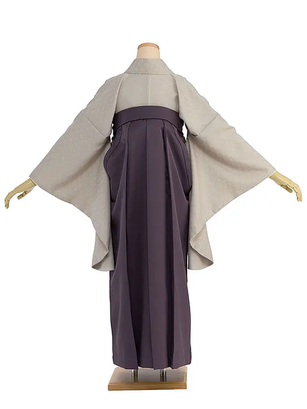 先生,教員向け袴レンタル 1178 ベージュ／くすみパープル袴