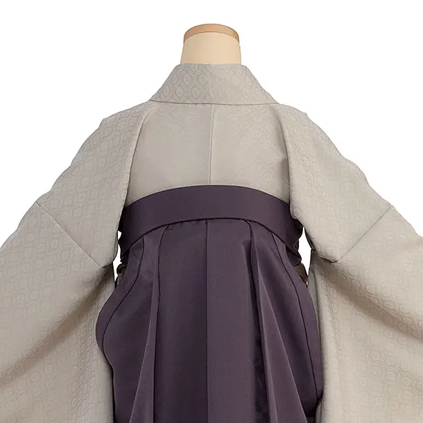 先生,教員向け袴レンタル 1178 ベージュ／くすみパープル袴